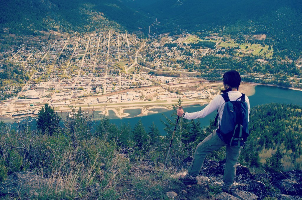 Arial view of Nelson BC from Pulpit Rock Hike