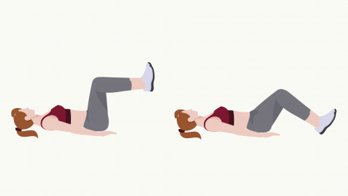 illustration of a person executing knee crunches pose exercise