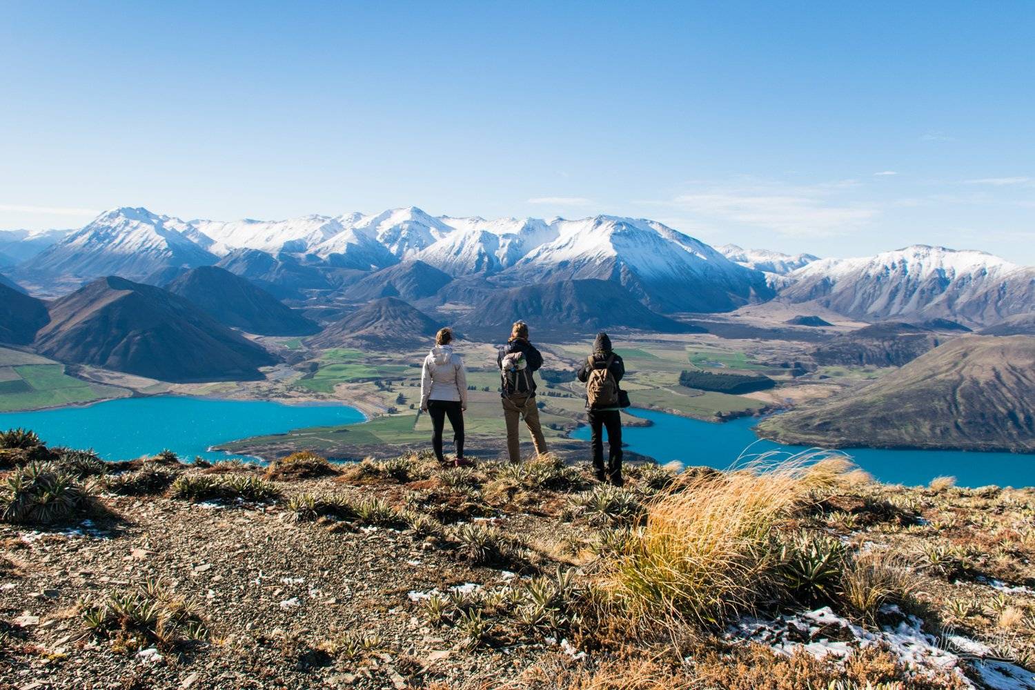 three women at the top of Lake Coleridge and Peak Hill Hike in New Zealand