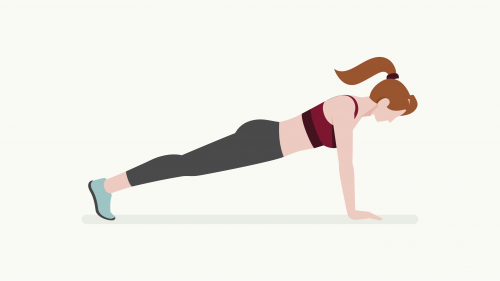 illustration of a person executing plank pose exercise