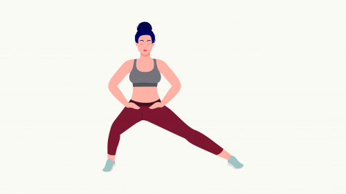 illustration of a person executing standing side lunge exercise