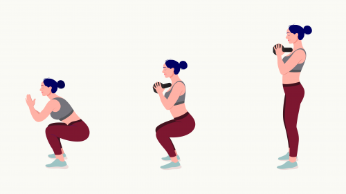 illustration of a person executing squat exercise